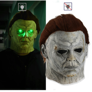 Michael Myers Vert LED Yeux Épouvantables Effrayant Halloween Horreur <span class=keywords><strong>Masque</strong></span> en Latex <span class=keywords><strong>Masque</strong></span> <span class=keywords><strong>de</strong></span> <span class=keywords><strong>Carnaval</strong></span> pour la Fête - Product Image 2