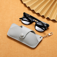 Porte-lunettes de soleil en cuir Pochette multifonctionnelle pour lunettes Sacs à lunettes portables Sac à dos Pendentif Porte-clés Mini sac de randonnée