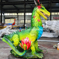 Modèle de dragon animatronique créatif en forme de fleur et de plante pour forêt féerique ou expositions d'animaux féeriques sur mesure, décoration extérieure