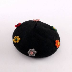 หมวกเบเร่ต์แฟชั่นสไตล์อังกฤษลายดอกไม้ฟักทองน่ารักสำหรับผู้หญิง เหมาะสำหรับฤดูใบไม้ร่วงและฤดูหนาว - Product Image 5