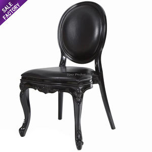 Wholesale Solid Color Wedding Banquet Party Furniture Stackable Plastic Resin <b>Dining</b> Black Louis <b>Chairs</b> - Product Image 1