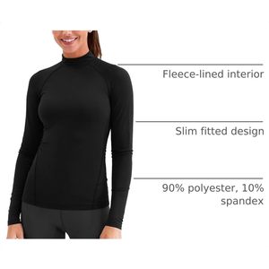 Camiseta Térmica Personalizada con Cuello Alto para Mujer, Manga Larga, Forro Polar, Capa Base, Compresión Deportiva para Entrenamiento y Running - Product Image 4
