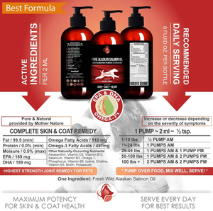 เสื้อโค้ทบรรเทาอาการคันสำหรับสัตว์เลี้ยงน้ำมันปลาแซลมอนป่าอลาสกันธรรมชาติน้ำมันปลาโอเมก้า3 - Product Image 3