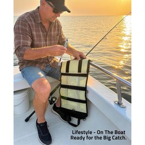 Bolsa de pesca CVLIFE con 6 bolsillos de malla, organizador de señuelos, almacenamiento con anzuelos triples y accesorios para uso en exteriores. - Product Image 6