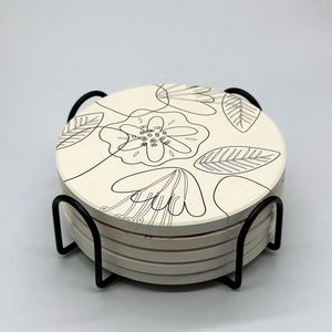 Custom Eco-Friendly Absorbent <b>Ceramic</b> Professional New Unique Artistic Literary Fashionable Design Blank <b>Coasters</b> - Product Image 1