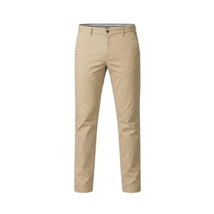 Pantalones Oxford Casuales Marrones para Hombre, Cintura Media, Cierre de Botones, Corte Recto, Antiarrugas, Transpirables, Algodón de Peso Medio, Teñido Liso - Product Image 2