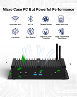 Industrial Mini komputer Core I5 8250u I7 8550u HD + VGA Win10 RS232 Ubuntu mendukung modul 3G/4G kotak PC paduan aluminium