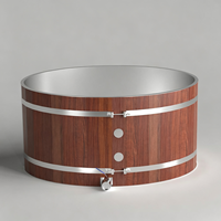Baignoire ovale moderne sur mesure en acier inoxydable et bois de cèdre, écologique et étanche, pour bain froid et spa (vente en gros)