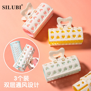 Rouleaux à cheveux creux en forme de cœur Sruby, lot de 3, fer à friser sans chaleur en ABS S908 pour des cheveux ondulés volumineux - Product Image 2