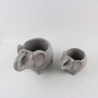Nouvelle collection de pots de fleurs en ciment faits à la main, forme d'animaux mignons, pour la collection printemps 2026, décoration maison et jardin