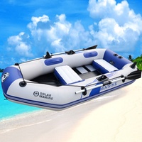 Bateau de pêche gonflable électrique à grande vitesse Solarmarine 230 cm en PVC avec plancher en bois lamellé, bateau de dérive pour 3 personnes