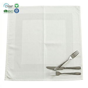 Serviettes en coton satiné blanc, épaisses et absorbantes, 18x18 pouces, lavables, pour salles de banquet commerciales et organisation d'événements. - Product Image 1