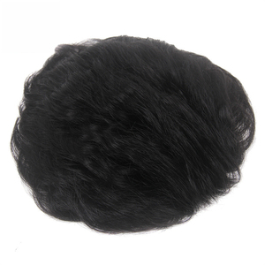Parrucca pezzo per gli uomini naturale marrone nero <span class=keywords><strong>3</strong></span> pollici testa in fibra chimica meccanismo di sostituzione dei capelli blocco prezzo di fabbrica - Product Image 1