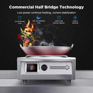 10KW 380V Restaurante comercial Cocinas industriales Estufas de freír redondas chinas Agitar Gran rango de wok de inducción eléctrica - Product Image 3