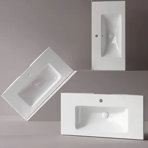 Conseil de style européen armoire de salle de bain de style moderne lavabo simple vasque unité de bol unique blanc