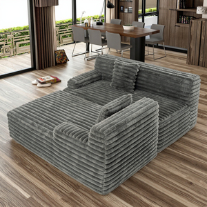 Cloud <b>Convertible</b> Sectional Sofa Set Modular Design for Apartment Living Room Dark Gray - Product Image 6