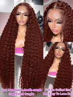 Wig Rambut Asli Keriting Dalam Warna Cokelat 13x4 13x6 Wig Frontal Lace HD Berwarna Model Water Wave untuk Wanita 30 36 Inch