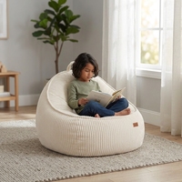 HUGHEAVEN Fauteuil Poire Enfant Monoplace Durable, Rembourré en Mousse PU Douce, Confortable et Cozy, Design Décontracté, Canapé de Sol pour Jeux et Télévision