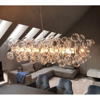 Lustre suspendu décoratif en verre transparent inspiré de la structure moléculaire, fabrication professionnelle, JY9000