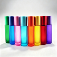 Flacon en verre cylindrique de 10 ml, flacon en verre pour huile essentielle, petit flacon, flacon à bille pour parfum