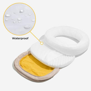 Cama Ortopédica Impermeable de Espuma Premium para Mascotas, Cama Ortopédica de Espuma Viscoelástica para Perros y Gatos, Donut, <span class=keywords><strong>Oval</strong></span> Beige, Anti Ansiedad, Cama para Dormir - Product Image 5