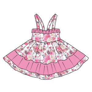 Robe pour enfants personnalisable <span class=keywords><strong>de</strong></span> style boutique, dentelle assortie, grande jupe, jupe <span class=keywords><strong>de</strong></span> princesse pour fille, robe d'anniversaire, robe <span class=keywords><strong>de</strong></span> fête pour enfants - Product Image 5