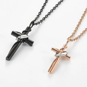 Ciondolo a croce in acciaio inossidabile per uomo e donna, colore oro rosa nero, ciondoli a forma <span class=keywords><strong>di</strong></span> croce dell'amore, regali <span class=keywords><strong>di</strong></span> gioielli per anniversario - Product Image 1