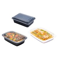 Boîte à lunch jetable en plastique PP à 3 compartiments, compatible micro-ondes, anti-fuite, pour la restauration et les services de traiteur