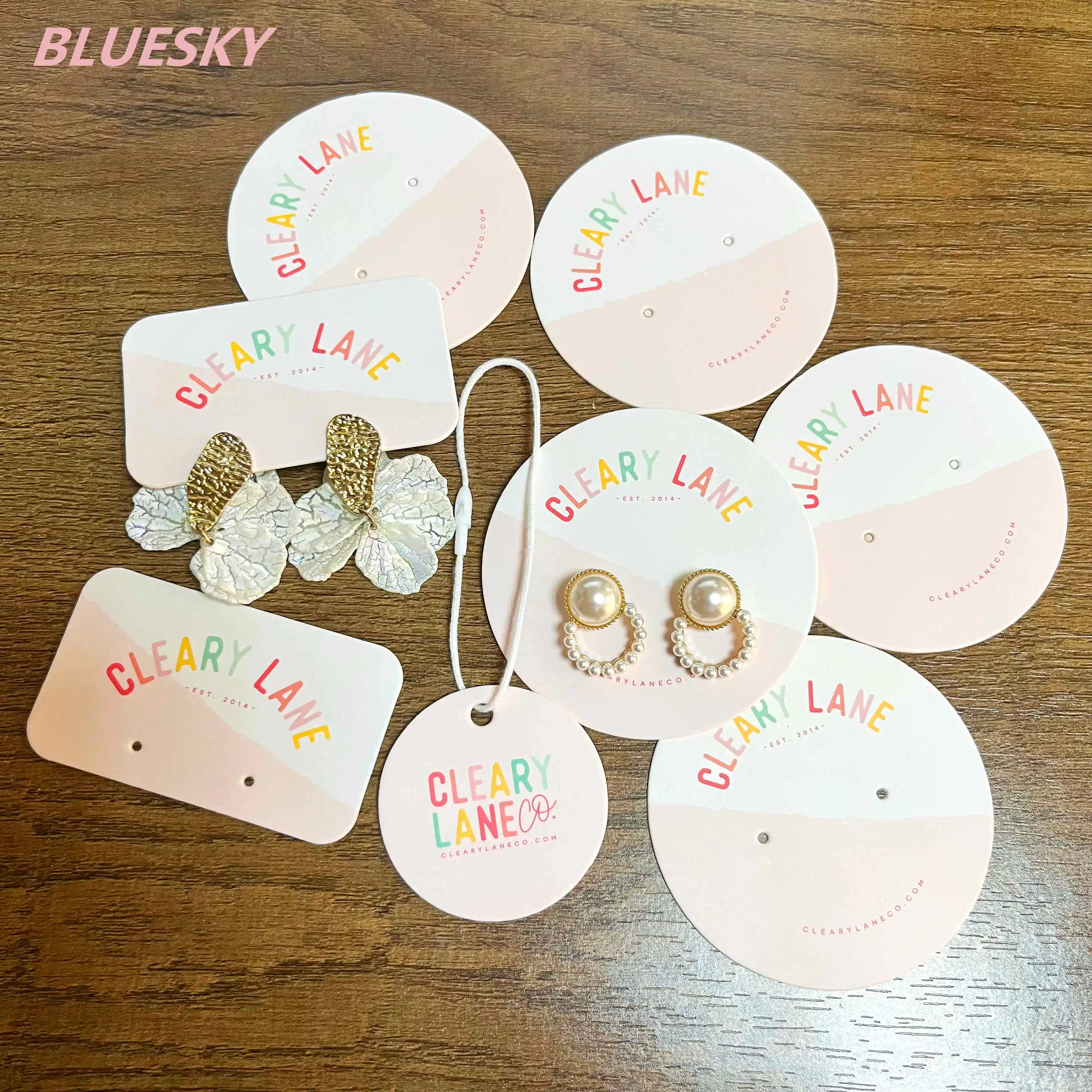 hot selling Coated paper earrings labels jewelry hanging tag die cut fashion necklace card with your logo