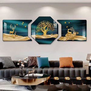 Mới đến sang trọng trang trí nội thất hiện đại tường nghệ thuật sơn phòng khách trang trí nội thất pha lê sứ sơn Bộ - Product Image 4