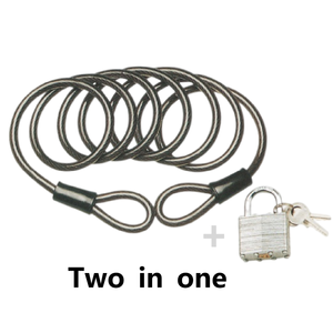 Câble de sécurité UMEDO pour bagages <span class=keywords><strong>avec</strong></span> doubles boucles, câble de sécurité en acier tressé pour les voyages en extérieur, compatible <span class=keywords><strong>avec</strong></span> les cadenas en <span class=keywords><strong>U</strong></span> et les cadenas à combinaison - Product Image 3