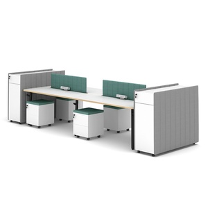 Estación de Trabajo Modular para 6 Personas, Escritorio de Oficina, Cubículos para Reuniones y Mesa Compartida para el Hogar o Hospital, Estilo de Diseño Moderno - Product Image 1