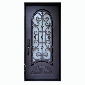 Porta in ferro battuto Hotel Villa di fascia alta in metallo porta d'<span class=keywords><strong>ingresso</strong></span> anteriore disegni cancelli classici per case Patio - Product Image 4