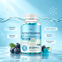 Gummies électrolytiques en gros OEM, 60 unités, saveur myrtille, complément alimentaire, fournisseur distributeur marque privée