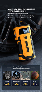 Arrancador de batería con compresor Paquete de refuerzo de batería portátil 150PSI Inflador de neumáticos automático 12V 600A Arrancador de pico con abrazaderas de puente - Product Image 2