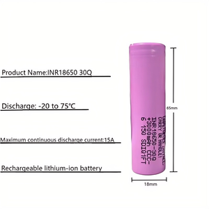 정품 SAM 원통형 리튬 이온 배터리 INR18650 <span class=keywords><strong>30Q</strong></span> 3000mAh 고방전 15A, 전동 공구, 항공기 및 기타 모델용 - Product Image 2