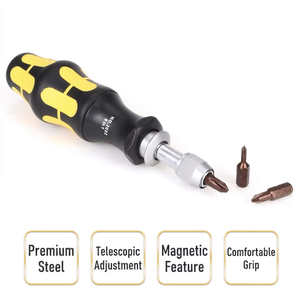 Destornillador multibrocas RUIKE 6 en 1 de grado industrial con mango antideslizante, juego de puntas Phillips cruzadas - Product Image 2