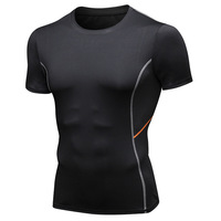T-shirt de compression à manches courtes à séchage rapide pour hommes, chemise de compression pour entraînement de course à pied, couche de base de compression pour basket-ball