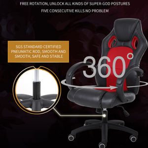 כיסא גיימינג ארגונומי מעור עם סיבוב 360 מעלות, פונקציית הרמה והטיה לשימוש ביתי ומשרדי - Product Image 3