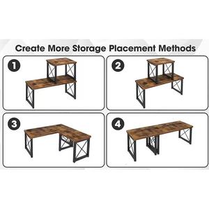 Office Organizer Wooden Storage Rack 2 Tier Rectangle Durable Standing Type Multipurpose - Product Image 5