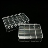 Boîte de rangement en plastique transparente PS 12/15/18 compartiments avec couvercle, idéale pour l'emballage de petits accessoires – Vente en gros usine