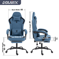 Chaise de jeu Dowinx, best-seller, vente en gros, tissu technologique, chaise d'ordinateur avec repose-pieds