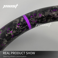Volant en fibre de carbone forgé à paillettes violettes personnalisé pour Jeep Wrangler JK Rubicon 4x4 Sport Grand Cherokee SRT8 2011-2016