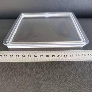 Scatola portaoggetti da scrivania quadrata in acrilico trasparente con coperchio sigillato per cucina, cosmetici, cancelleria, <span class=keywords><strong>quaderni</strong></span>, adesivi e articoli vari - Product Image 3