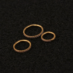 Classico <span class=keywords><strong>Piercing</strong></span> a Cerchio Huggie con Segmento a Cerniera in Acciaio Inossidabile Showfay da 6mm/8mm/10mm con Zirconia Cubica per Daith, Tragus, <span class=keywords><strong>Orbital</strong></span>, Conch, Helix - Product Image 6