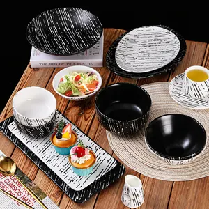 Wholesale Nordic Creative Meteor Shower Pattern Ceramic Diner Set Plate Porcelain Dinnerware Sets Customize Plateware Set