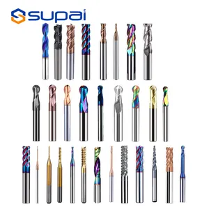 SUPAL Carbide HRC45 HRC55 HRC65 Milling Cutter 4 Flute Flat Fresa End Mill for Metal Wood Factory Direct CNC Reamerendmill Solid