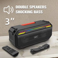 BKK 16W Haut-parleur portable BT 5.2 avec lumière RGB, karaoké sans fil, audio avec 2 microphones