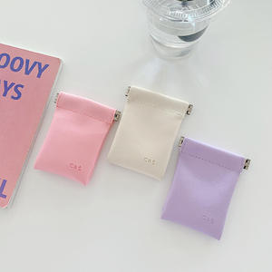 Embossed Logo Small Leather Jewelry Pouch Customized <b>Drawstring</b> pink Recyclable Earring Necklace <b>Bracelet</b> - Product Image 4