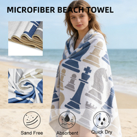 Serviettes de piscine personnalisées sans sable, séchage rapide, absorbantes, fines, légères, en microfibre gaufrée, pour le camping et les voyages
